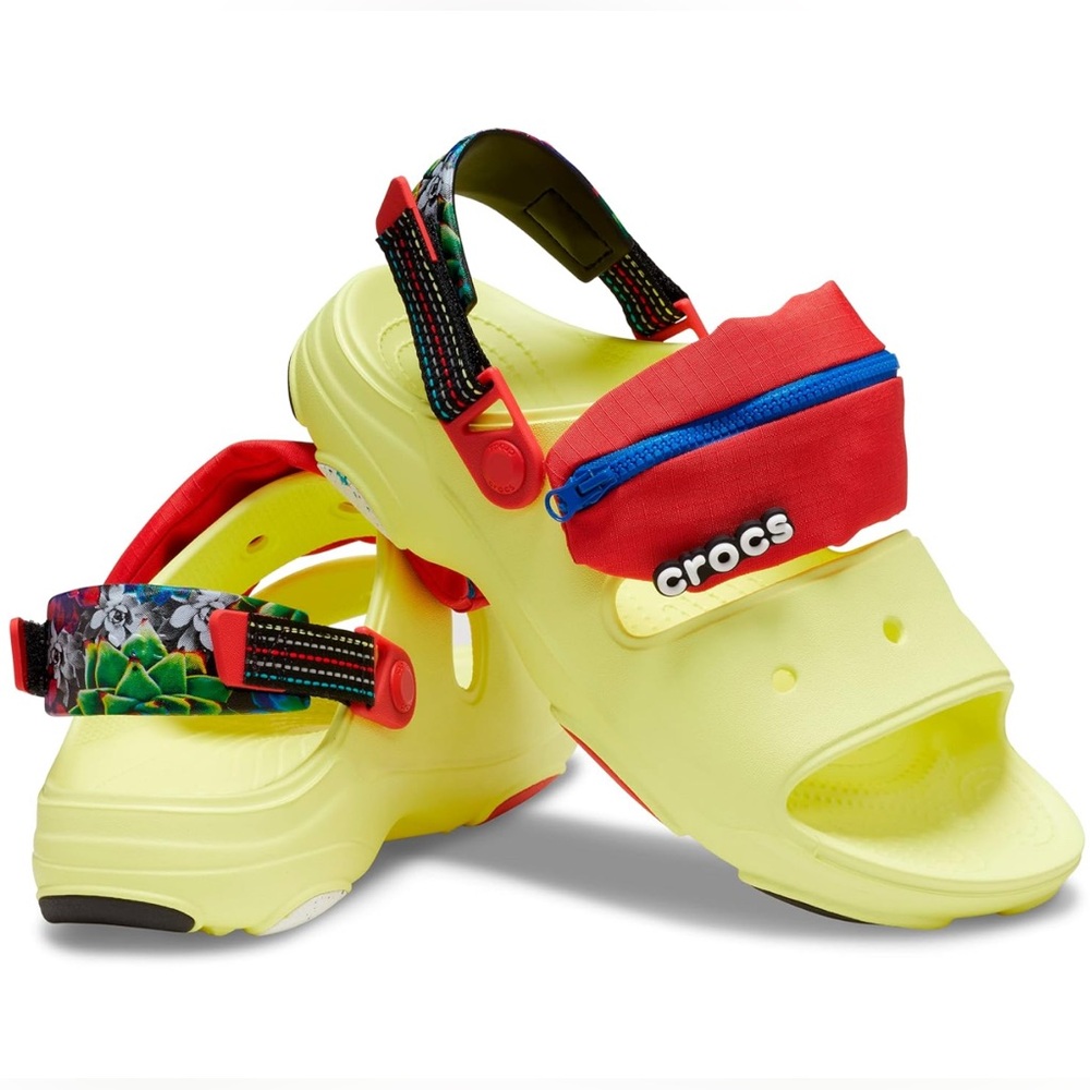 Crocs UNISEX Classic All Terrain Sandals Yellow with Zipper Pouch M4/W6